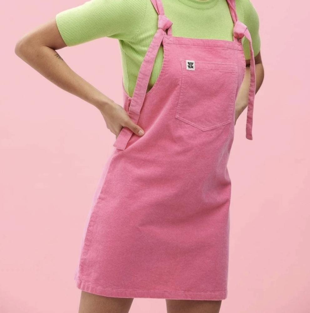 Lucy and Yak Organic Cotton Mini Pini in Double Bubble Pink, size small